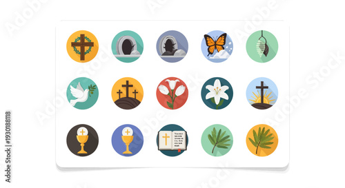 Collection of Religious Symbols Icons.
