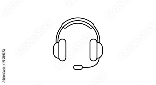 Headset with Microphone Icon - Customer Support, Communication, and Online Service Symbol