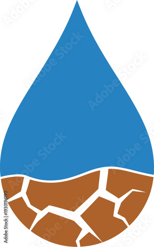 This impactful vector graphic illustration powerfully represents the critical issues of global drought and water scarcity, emphasizing the urgent environmental need for worldwide conservation efforts.