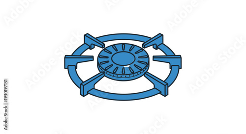 Blue ship helm wheel nautical control.