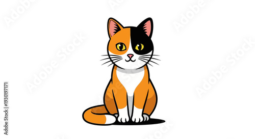 Colorful Orange and White Domestic Cat.