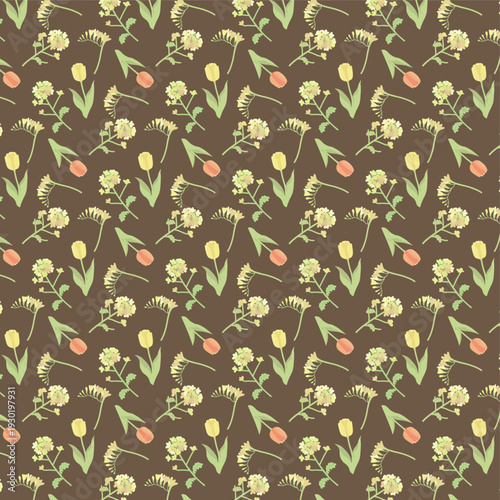 菜の花とチューリップとフリージア　背景