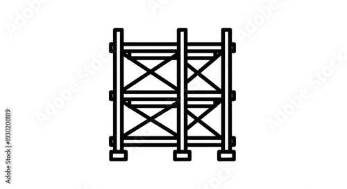 Illustration of a utility crate in a minimalist style viewed from the front