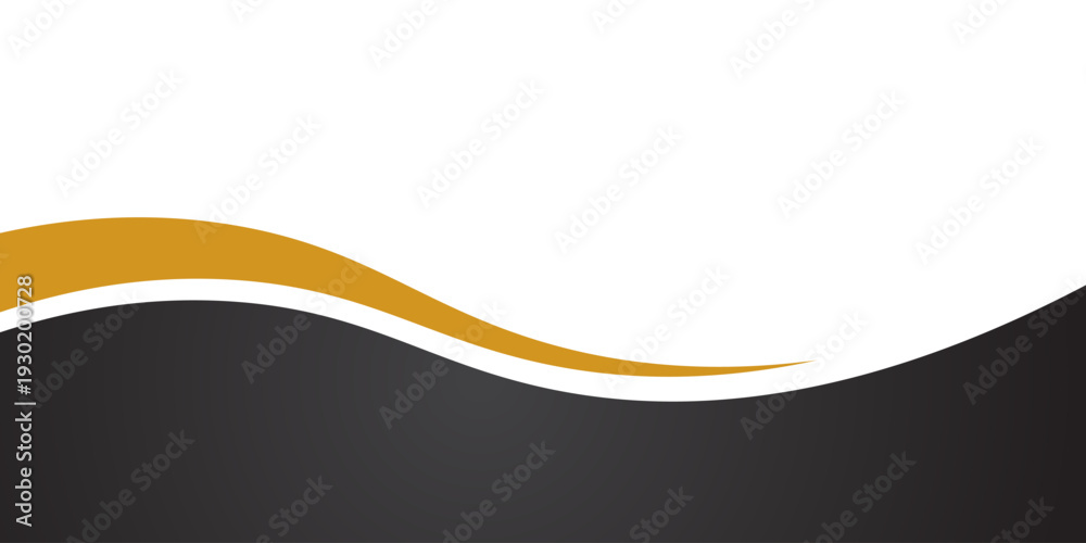 Obraz premium Modern Gold And Black Wave Background With Smooth White Curves For Business Design And Branding
