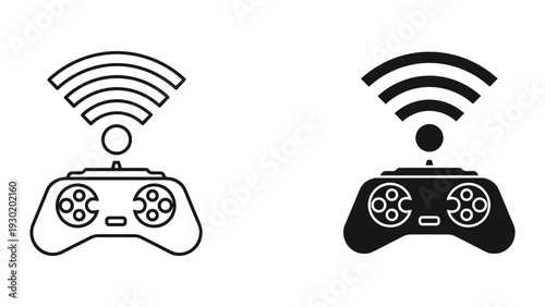 Wireless game controllers with Wi-Fi signal icons