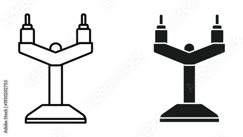 Black and white illustration of double bottle holders