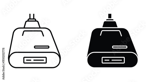USB car charger adapter vector illustration