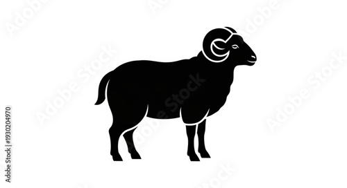 Black Silhouette of a Ram.