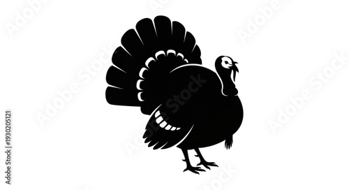 Black Silhouette of a Turkey.