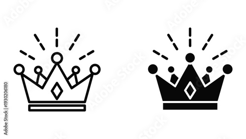 Black crown icons on white background