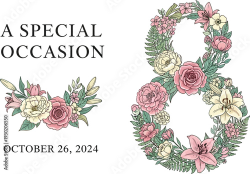 A beautiful floral wreath with pink and white flowers on a special occasion