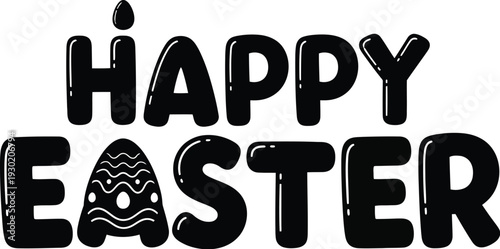 Happy Easter greeting with decorated egg