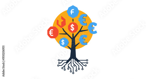 Global Currency Investment Growth Concept Illustration