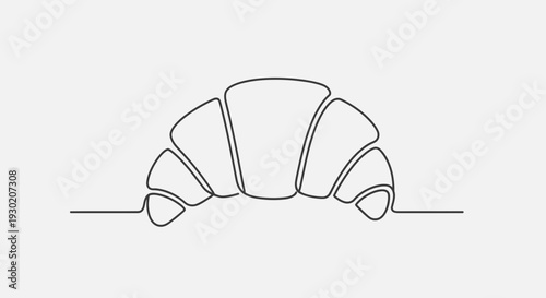 Minimalist Croissant Line Art: Simple, Elegant French Pastry Icon