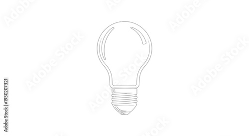 Minimalist Light Bulb Outline Icon - Symbol of Idea, Innovation, and Creativity