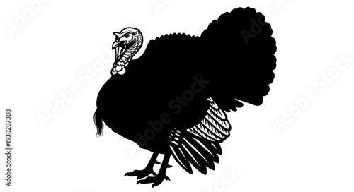 Black Silhouette of a Turkey.