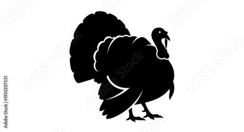 Black Silhouette of a Turkey.