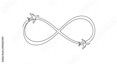 Infinity Loop Flight Path with Airplanes