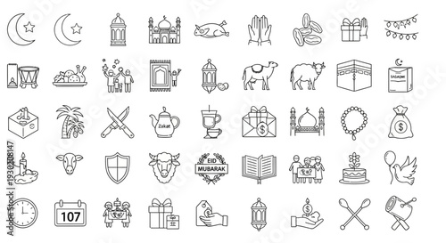 Collection of Simple Line Icons Symbols.