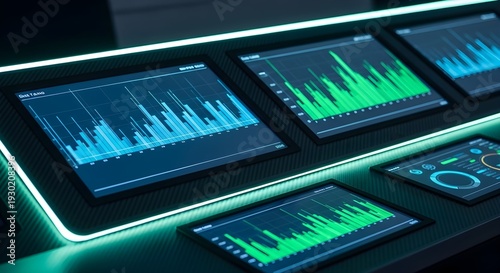 Futuristic Smart Grid Control Console with Glowing Data Interface – Renewable Energy Management and Clean Power Automation Concept in 4K