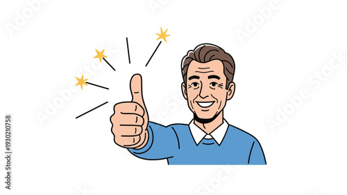 Happy senior man smiling and giving a thumbs up gesture of approval, success, or positive feedback to another person.