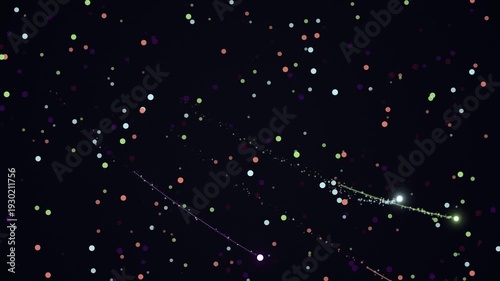 Observing Colorful Particles in Dark Space Creating Subtle Trails