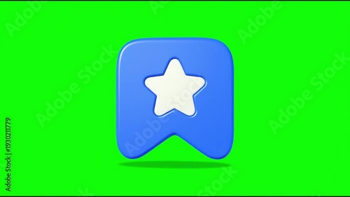 star bookmark icon 3d render blue color