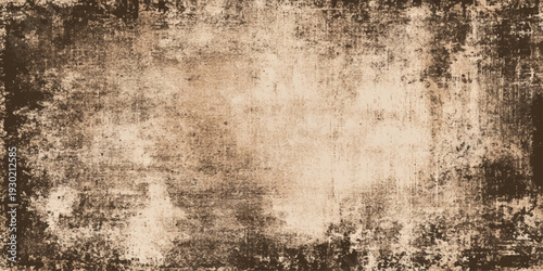 Aged vintage brown parchment paper with a dirty stained texture and rough antique wall surface creates a damaged grungy background design for a blank ancient backdrop