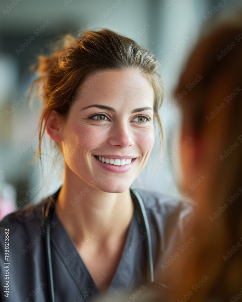 Obraz premium Warm Medical Consultation: Friendly Nurse Engaging with Patient