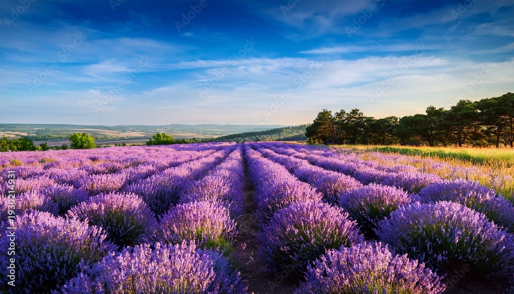 Fototapeta premium Lavender Field On A Sunny Day