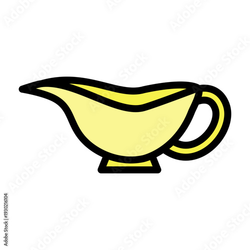 Gravy Boat Vector Filled Icon Design