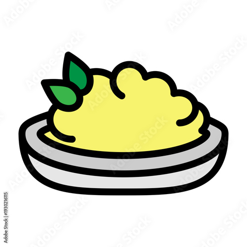 Mashed Potatoes Vector Filled Icon Design