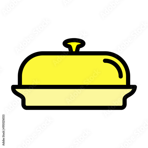 Butter Dish Vector Filled Icon Design