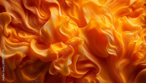 Intense Orange And Yellow Flames Close Up Detail Background Combustion Close Up