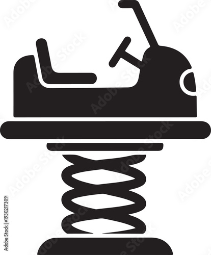 Amusement park bumper car spring rider for playground outdoor recreation area children play equipment and entertainment park leisure activities