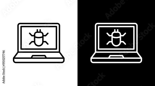 Hacker White Icon Set Design 