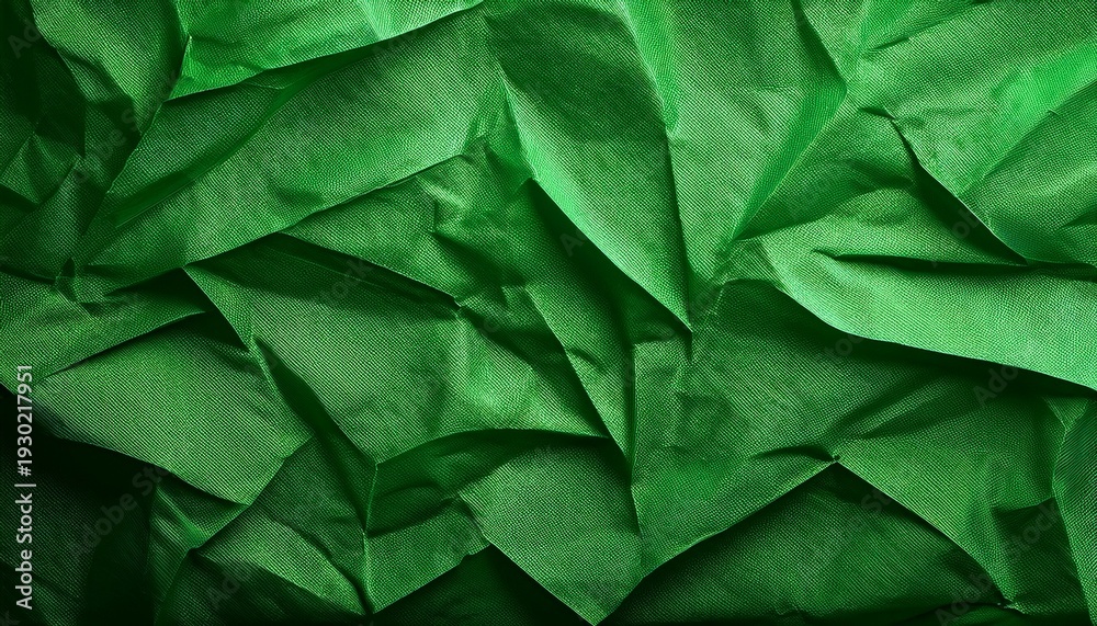 Fototapeta premium Green Crumpled Paper Texture Background For Design Projects Presentations And Creative Visuals