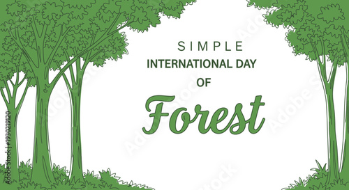 International Day of Forest Celebration with Green Trees and Nature Illustration