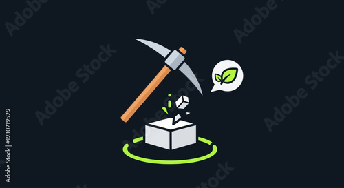 Cryptocurrency Mining and Digital Finance Technology Illustration
