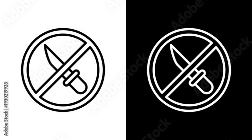 No Weapons White Icon Set Design 