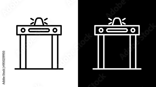 Metal Detector White Icon Set Design 