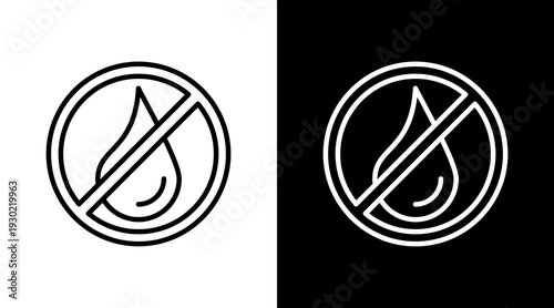 No Liquid White Icon Set Design 