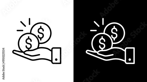 Support White Icon Set Design 