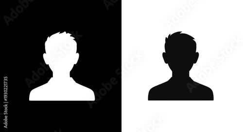 Minimalist user profile icon in black and white for avatar or identity representation on digital platforms