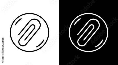 Attachment White Icon Set Design 