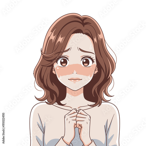 Cartoon woman with brown hair.