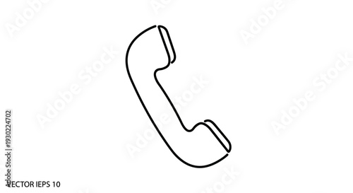 Classic Telephone Handset Icon, Retro Communication Symbol, Vector Illustration