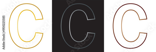 Vector Alphabet Letters  Variations. Set of capital letters in multiple styles including outline, solid, colored and metallic vector designs.EPS10/AI.