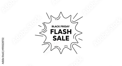 Black Friday Flash Sale Burst - Graphic Design Element for Retail Promotions