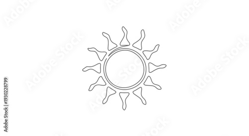 Stylized Sun Icon, Simple Line Art, Celestial Body, Bright Star, Solar Energy Symbol
